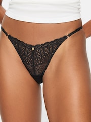 KBX Black Thong Lace High Leg Knickers 3 Pack - Image 5 of 7