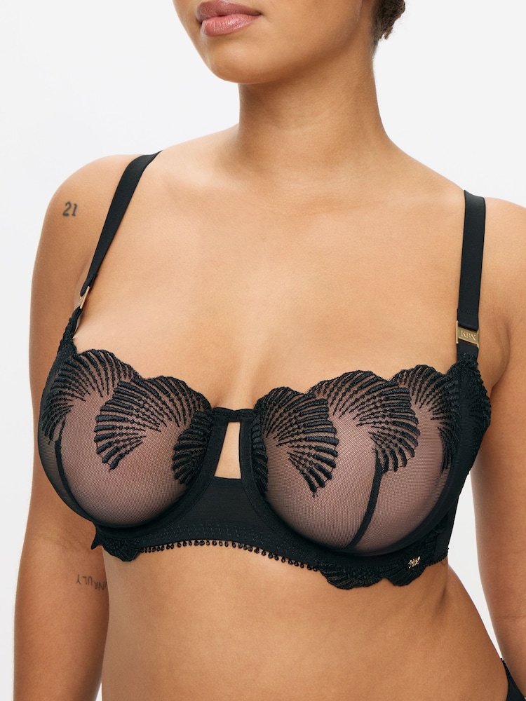 KBX Lana Shell Embroidery Non Pad Balcony Bra - Image 4 of 9