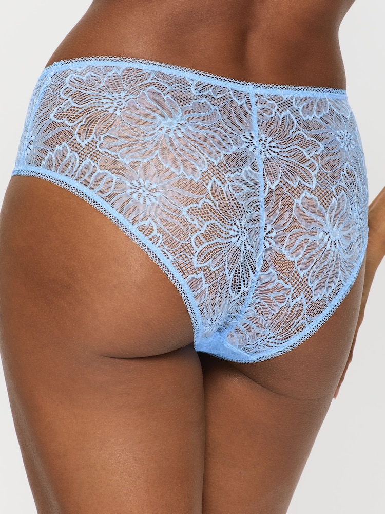 Blauw - KBX Alice Lace High Rise Brazilian Knickers - Image 2 of 5