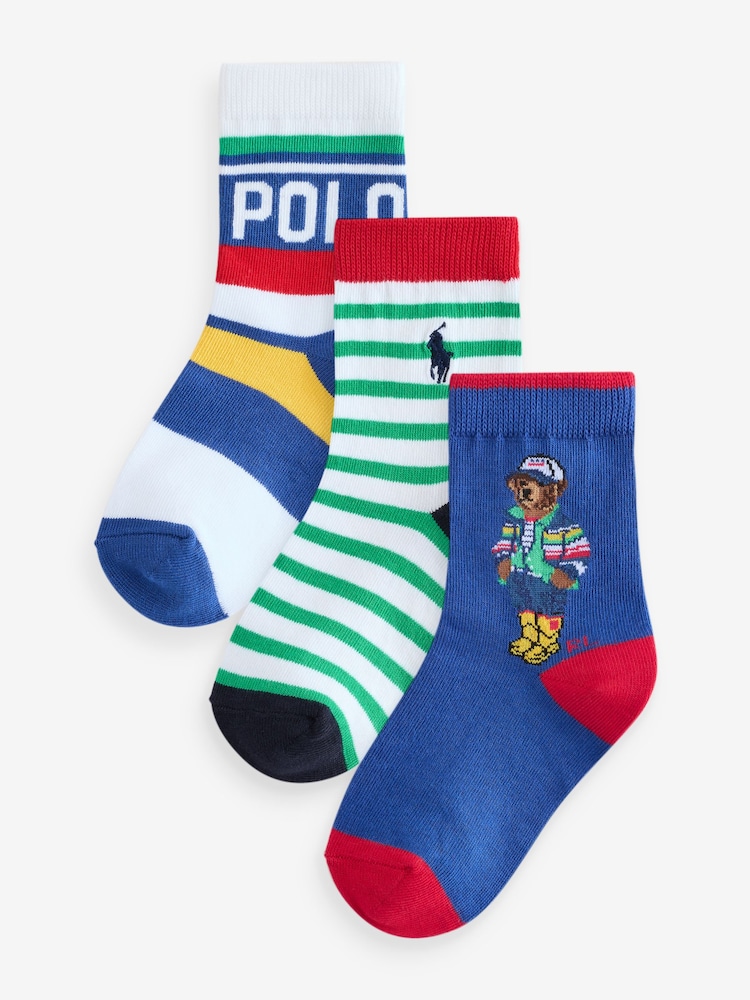 Komplet 3parov fantovskih nogavic z okroglim ovratnikom Polo Ralph Lauren - Slika 1 iz 6