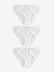 KBX White High Leg Lace High Leg Knickers 3 Pack - Image 1 of 5