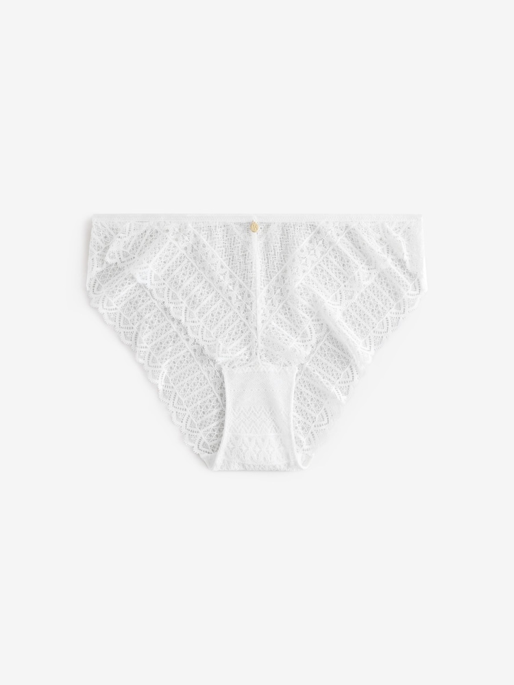 KBX White High Leg Lace High Leg Knickers 3 Pack - Image 5 of 5