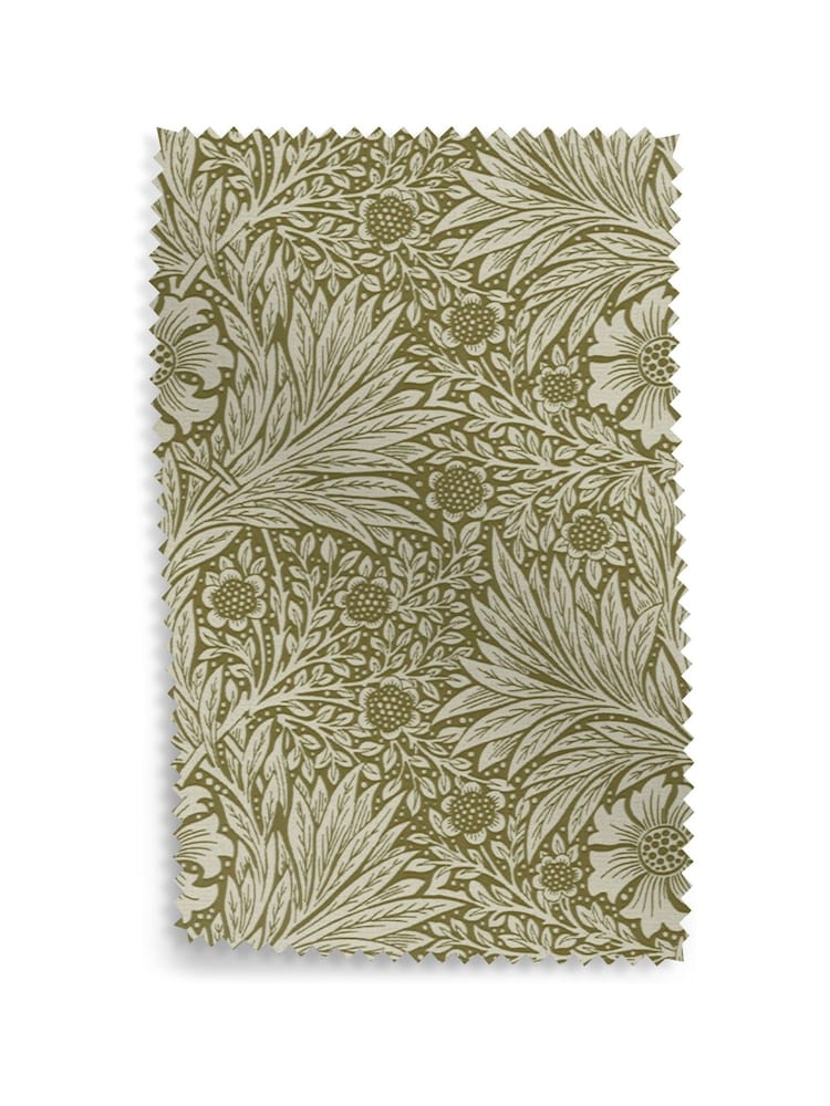 Morris & Co Olive Green Marigold by Morris and Co Upholstery Swatch - Image 1 of 1