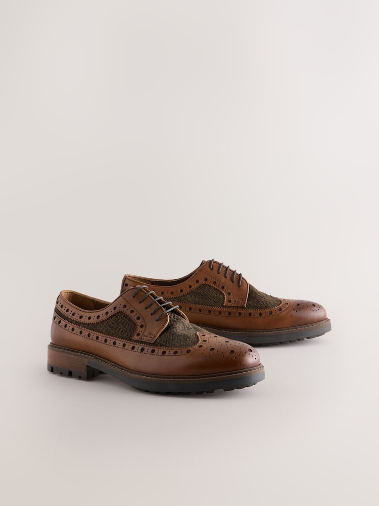 Tan Brown Heritage Brogue Shoes - Image 1 of 5