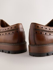 Tan Brown Heritage Brogue Shoes - Image 3 of 5