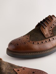 Tan Brown Heritage Brogue Shoes - Image 4 of 5