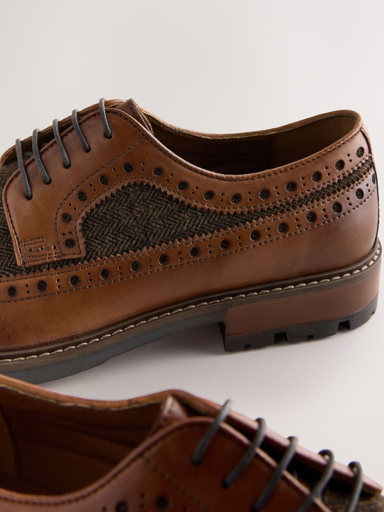 Tan Brown Heritage Brogue Shoes - Image 5 of 5
