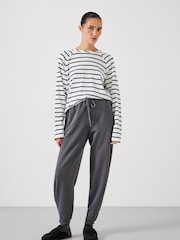 Hush White Matilda Stripe 100% Cotton Raglan Top - Image 2 of 5