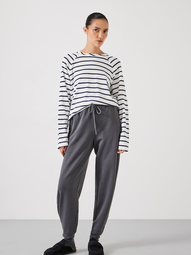 Hush White Matilda Stripe 100% Cotton Raglan Top - Image 2 of 5