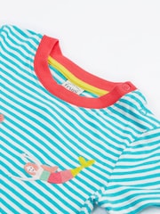 Frugi Blue Ennis Non-Applique Top Embroidered 100% Cotton T-Shirt - Image 4 of 4