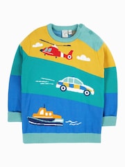 Frugi Green Elwood Knitted 100% Cotton Jumper - Image 2 of 5