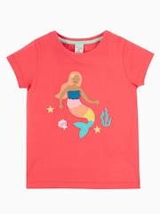 Frugi Pink Tamara Appliqué 100% Cotton T-Shirt - Imagen 1 de 3