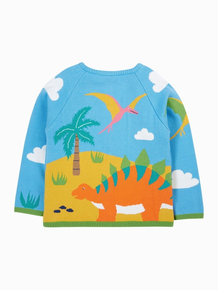 Frugi Rainbow Dinosaur Knitted Cardigan - Image 3 of 5