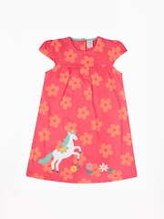 Frugi Pink Floral Horse Dress - Girls' Dress - Image 1 of 4