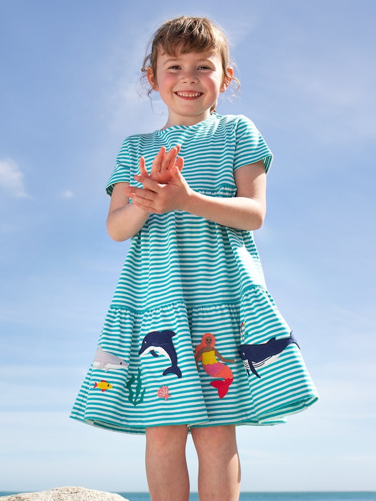 Frugi Kids Blue Pixy 100% Cotton Dress - Image 1 of 5