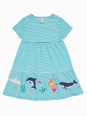 Frugi Kids Blue Pixy 100% Cotton Dress - Image 2 of 5