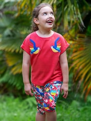 Frugi Kids Pink Daisy Appliqué 100% Cotton T-Shirt - Image 1 of 4