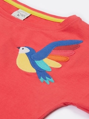 Frugi Kids Pink Daisy Appliqué 100% Cotton T-Shirt - Image 3 of 4