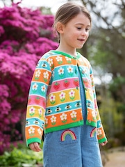 Frugi Rainbow Flower Fairisle Cardigan - Image 1 of 5