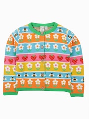 Frugi Rainbow Flower Fairisle Cardigan - Image 2 of 5