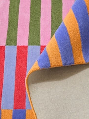 Eleanor Bowmer Multi Stripe Wool Tufted Rug - Image 4 of 5