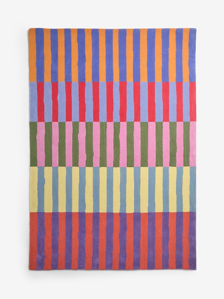 Eleanor Bowmer Multi Stripe Wool Tufted Rug - Image 5 of 5