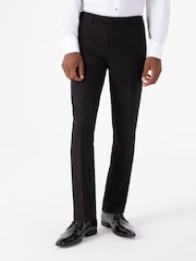 Skopes Black Tapered Fit Sinatra Suit Trousers with Satin Side Stripe - Image 1 of 7