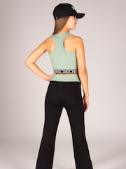 Pineapple Green Tape Hem Midi Crop Top - Image 6 of 9