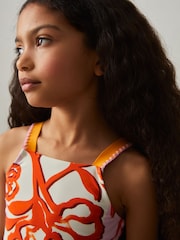 Reiss Pink Print Phoebe 13-14 yrs Floral-Print Bikini Top - Image 3 of 4