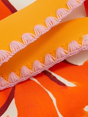Reiss Pink Print Phoebe 13-14 yrs Floral-Print Bikini Top - Image 4 of 4