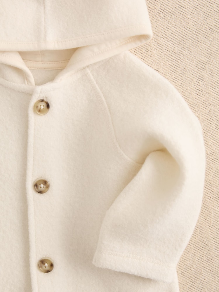 Reiss Neutral Jesse Hooded Boiled-Wool Pram Suit - Image 4 of 4