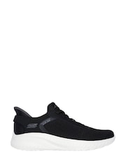 Skechers Black/chrome Standard Fit Slip-ins Bobs Sport Squad Chaos Solid Step Trainers - Image 1 of 2