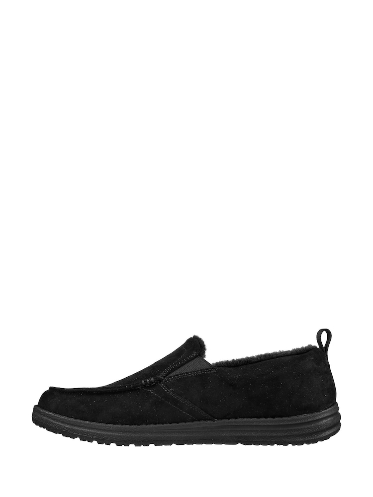 Skechers Black Relaxed Fit Melson Slippers - Image 2 of 5 Skechers Black Relaxed Fit Melson Slippers - Image 2 of 5