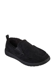 Skechers Black Relaxed Fit Melson Slippers - Image 3 of 5