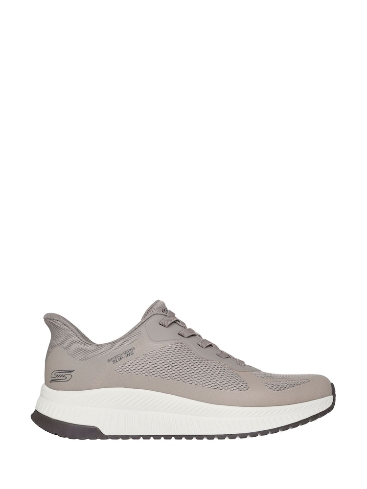 Skechers Grey Slip-Ins Bobs Sport Squad Chaos 4 Trainers - Image 1 of 5 Skechers Grey Slip-Ins Bobs Sport Squad Chaos 4 Trainers - Image 1 of 5