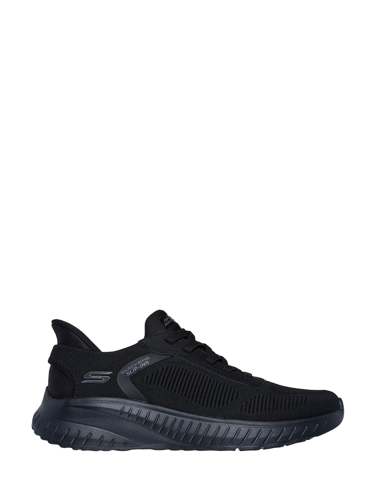 Skechers Black Slip-ins Bobs Sport Squad Chaos Solid Step Trainers - Image 1 of 5 Skechers Black Slip-ins Bobs Sport Squad Chaos Solid Step Trainers - Image 1 of 5