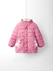 Pink - JoJo Maman Bébé Puffer Jacket - Image 3 of 9