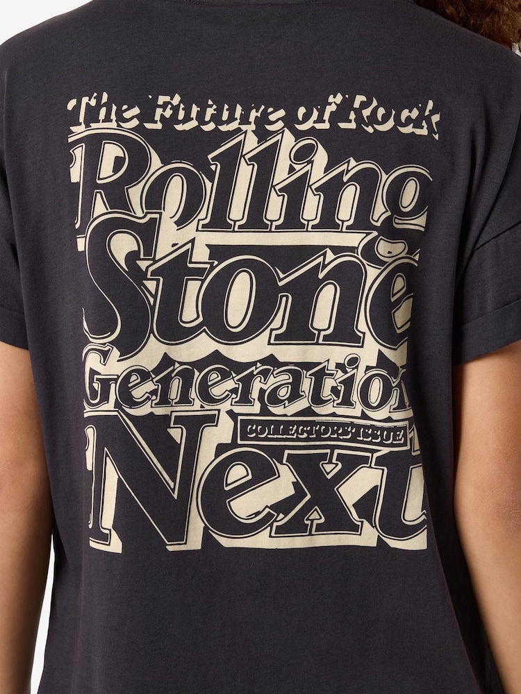 NOISY MAY Black Rolling Stones Graphic Back Print T-Shirt - Image 4 of 4