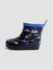 JoJo Maman Bébé Navy Digger Cosy Lined Ankle Wellies - Image 6 of 6