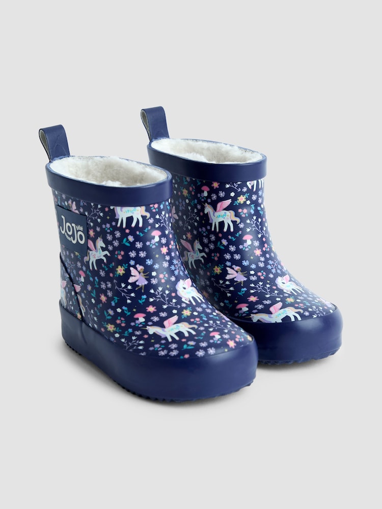 JoJo Maman Bébé Blue Rust Cosy Lined Ankle Wellies - Image 1 of 4 JoJo Maman Bébé Blue Rust Cosy Lined Ankle Wellies - Image 1 of 4