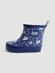 JoJo Maman Bébé Navy Unicorn Short Cosy Lined Mouse Wellies - Image 6 of 6