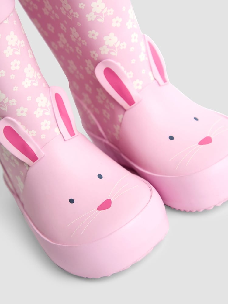 JoJo Maman Bébé Pink Bunny Floral Wellies - Image 7 of 7 JoJo Maman Bébé Pink Bunny Floral Wellies - Image 7 of 7