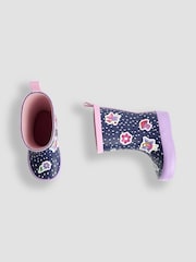JoJo Maman Bébé Blue Navy Fairy Cosy Lined Boot - Image 6 of 7