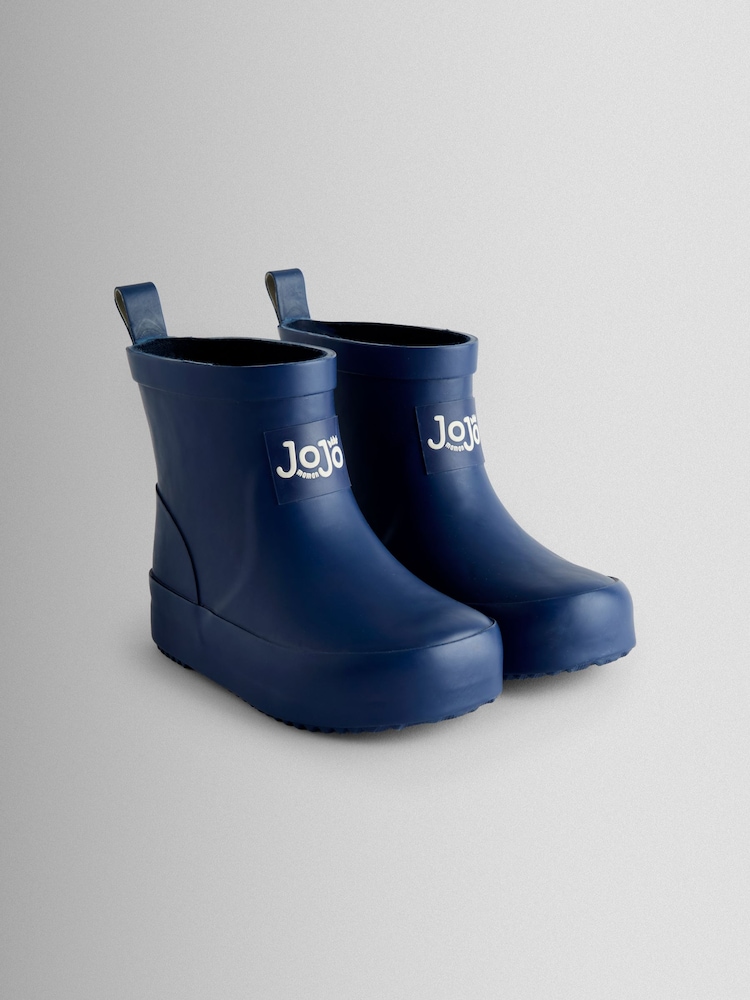 JoJo Maman Bébé Navy Blue Short Plain Wellie Boot - Image 1 of 4