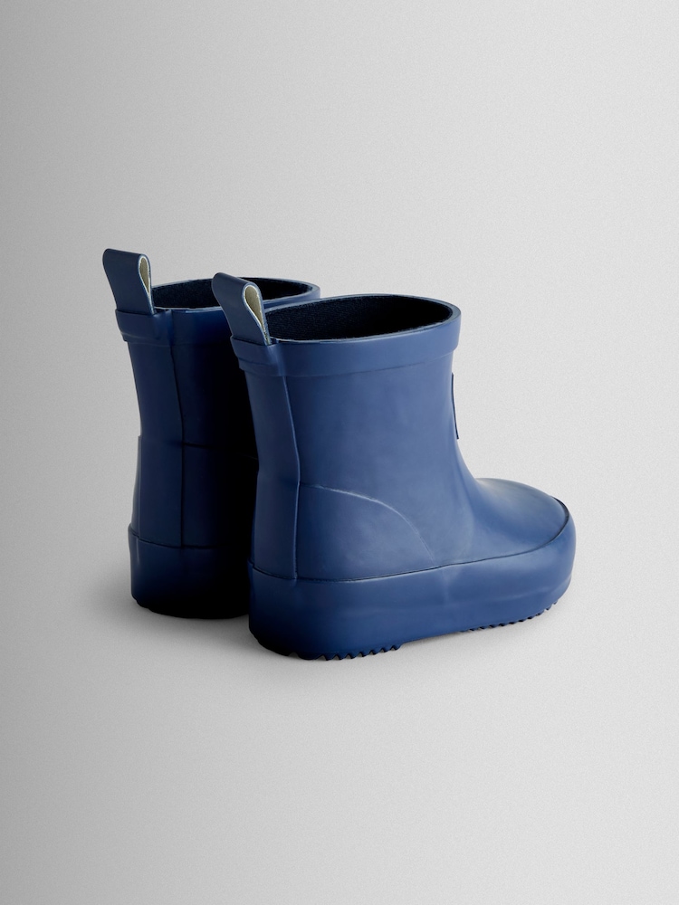 JoJo Maman Bébé Navy Blue Short Plain Wellie Boot - Image 2 of 4