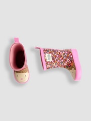 JoJo Maman Bébé Brown Floral Cosy Lined Boot - Image 3 of 4