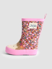JoJo Maman Bébé Brown Floral Cosy Lined Boot - Image 4 of 4