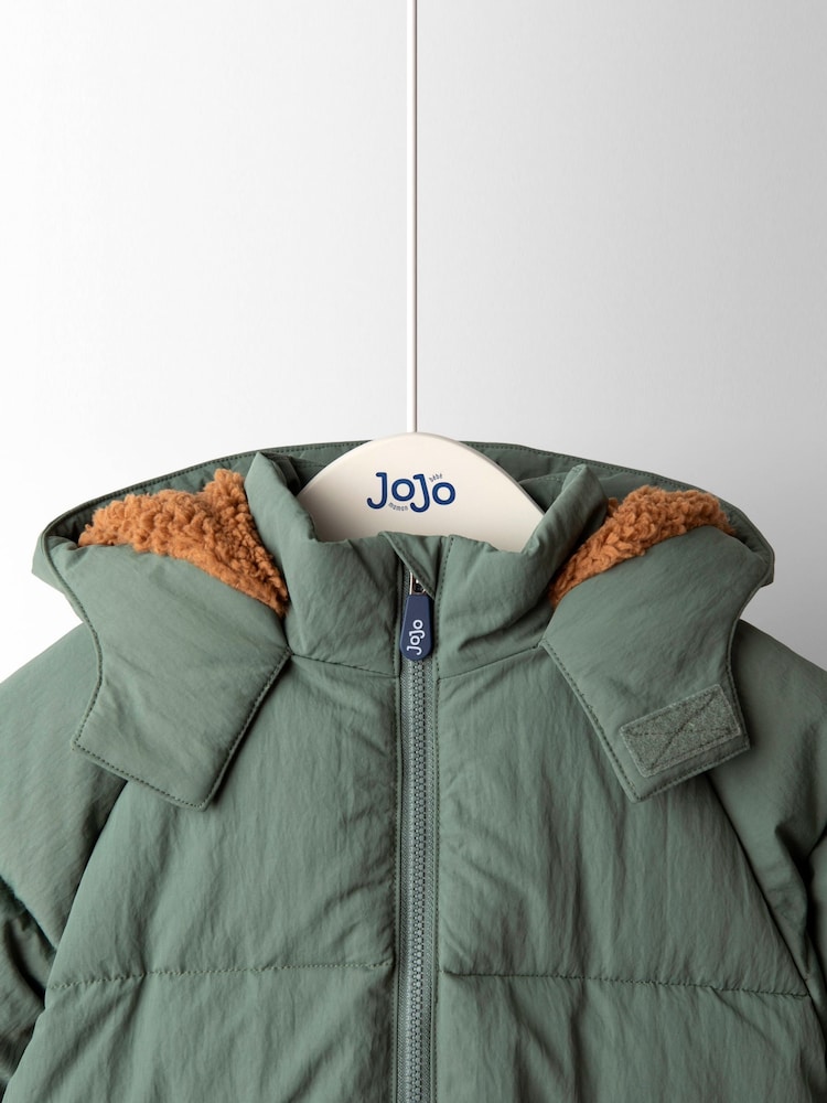 Svetlo zelena - Udobna podložena puffer jakna JoJo Maman Bébé - Slika 2 iz 5