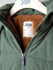 Svetlo zelena - Udobna podložena puffer jakna JoJo Maman Bébé - Slika 3 iz 5