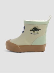 JoJo Maman Bébé Stone Dino Cosy Lined Ankle Wellies - Image 6 of 7